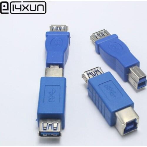 1pcs USB 3.0 Type B Female Socket to Printer Type A / B Male Plug DC Power Plug Jack High Speed Blue Connector Adapter for PC