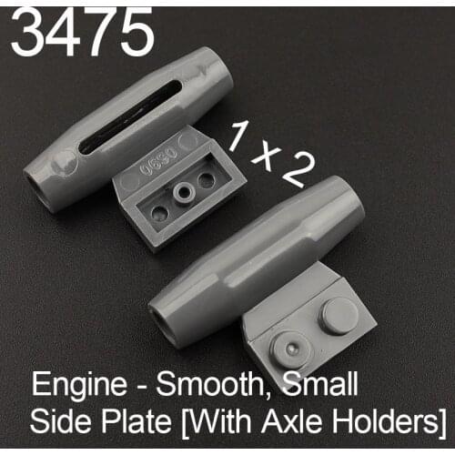 10PCS 3475 / 98302 High-tech Engine - Smooth, Small 1 x 2 Side Plate Building Block Bricks Accessories Parts MOC DIY Toys