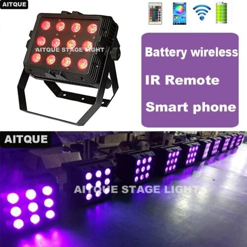 10pcs DJ Party lights 12pcs 18w rgbwa uv 6in1 wireless dmx led wall washer wireless battery powered led uplights outdoor