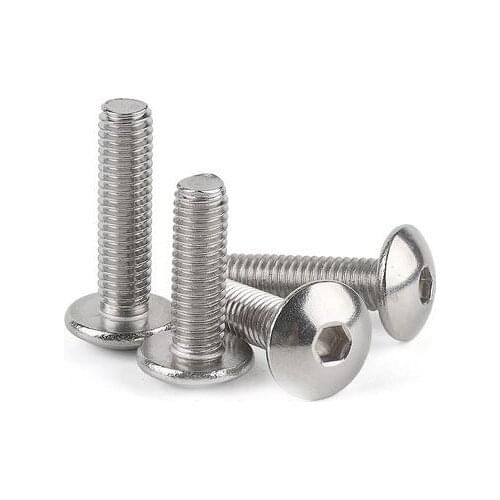 10pcs M5 Allen small umbrella head screws hex socket mushroom headed screw mechanical bolts staless steel bolt 6mm-40mm long