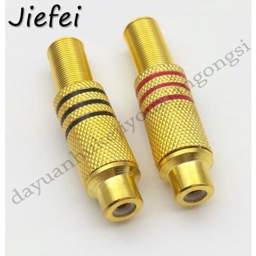 100 pcs Gold Plated RCA socket Audio Female Connector w Metal Spring New