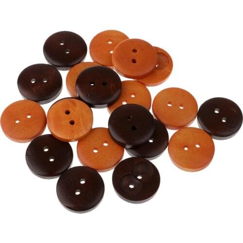 20pcs Round 2 Holes Wooden Buttons for Sewing on Clothing Decoration 20mm