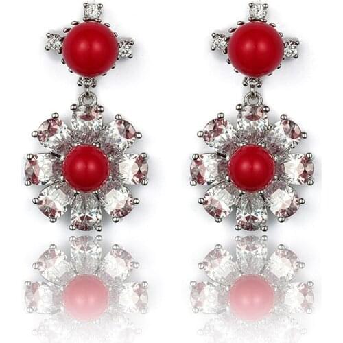 2021 Promotion Stainless Steel Women Pendientes Mujer Moda Brinco New S925 Needle Earrings With Insert And Zircon Pearl