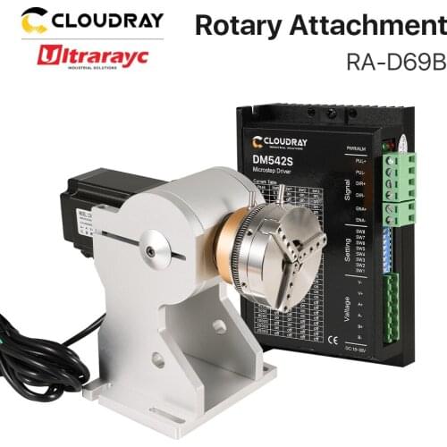Ultrarayc Neam 23 Rotary Attachment Three Chuck Ring Marking Rotary Device + DM542S Driver for Fiber Marking Machine