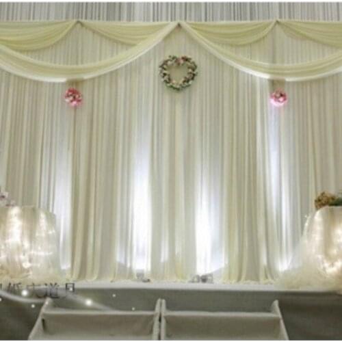 3M(H) * 6M(W) Pure White fashion style Wedding Backdrop wedding Stage curtain wedding decoration