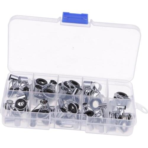 45 Pcs Fishing Top Rings Rod Pole Repair Kit Line Guides Eyes Ring 7mm/6mm for Fishing Lovers