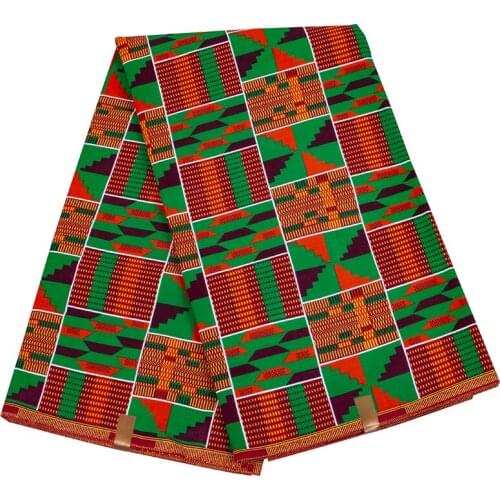 African Fabric Cotton Geometric Patterns Ankara Sewing Wax for Women Party Dress 6 Yards/lot Real Wax Print Fabric