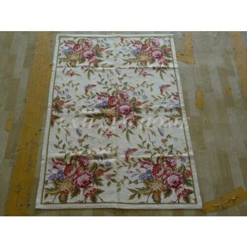Free Shipping 4'x6' Needlepoint Rugs, Handmade carpet 100% New Zealand Wool