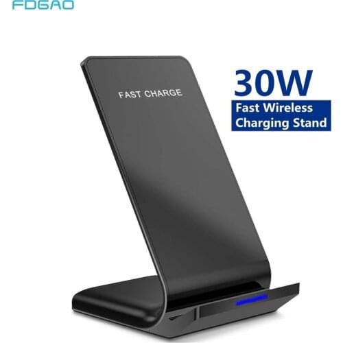 30W Qi Wireless Charger For iPhone 12 11 Pro X XS Max XR 8 Fast Phone Chargers for Samsung S21 S20 Galaxy Note 20 Xiaomi 11 10