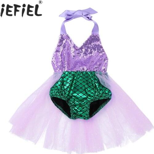 Girls Mermaid Tutu Dress Princess Birthday Party Dresses For Girls Christmas Halloween Carnival Cosplay Kid Mermaid Costume 0-3Y
