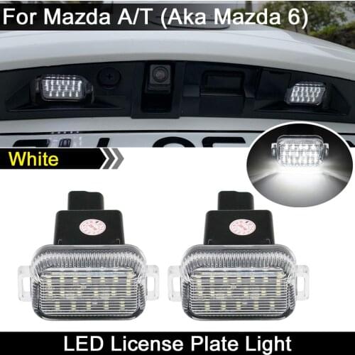 For Mazda A/T (Aka Mazda 6) 2014-2020 For Mazda 3 Hatchback 2014-2018 Clear Lens White LED License Plate Light Number Plate Lamp