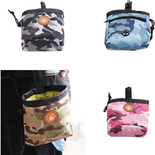Travel Carrier Puppy Cat Food Treat Camouflage Dog Training Snack Bag Pouch Pet Dog