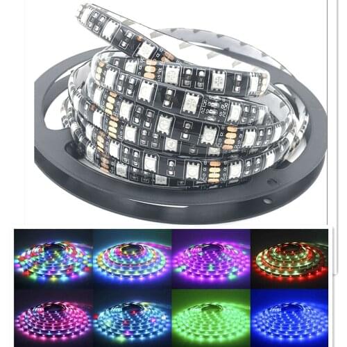 LED Strip 5050 Black/White PCB DC12V Flexible LED Light 60 LED/m 5m/lot RGB 5050 LED Strip.5m/lot