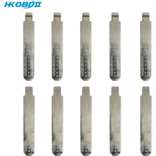 HKOBDII 10/50/100pcs HON66 Uncut #25 2-in-1 LiShi Car Key Blade with Scale With Marks for for Honda/Akula/Acura/BYD/Great Wall
