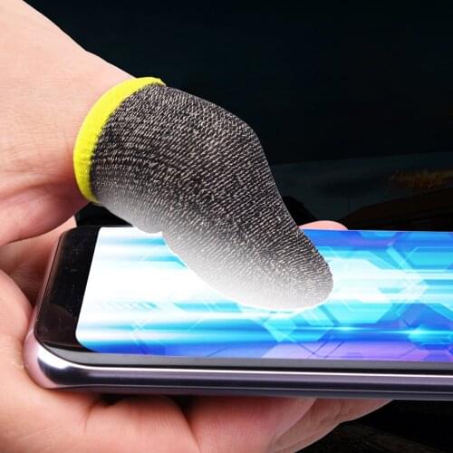 2PCS Mobile Game Controller Finger Sleeve Sets Anti-Sweat Reusable Sweatproof Breathable Full Press Screen Finger Set For PUBG