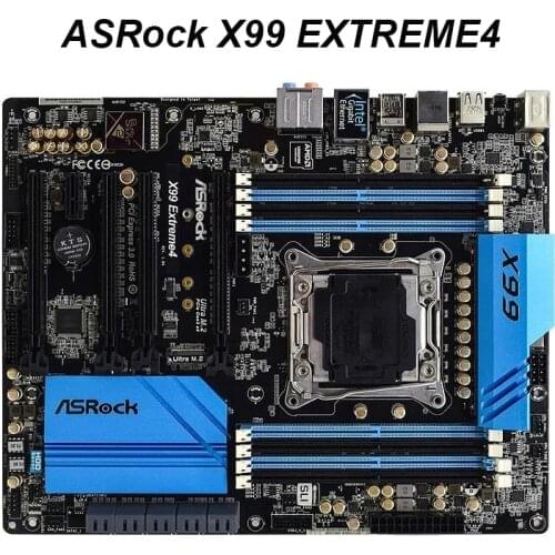 For ASRock X99 EXTREME4 LGA2011-v3 Intel X99 DDR4 Quad CrossFireX Quad SLI SATA3 USB3.0 M.2 A Used Desktop Motherboard
