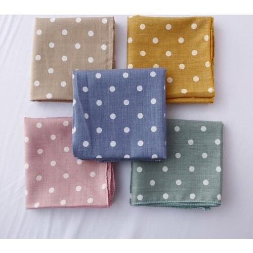 Yishine 42*42cm Cute Children scarf Lovely Dots Prints Cotton Boy Girls Small Square Scarf Spring Summer Decoration for Kids