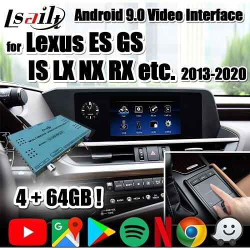 Lsailt Android 9.0 multimedia Video interface for Lexus ES GS GX LS NX RX IS LC... 2013-20 CarPlay box with YouTube , Waze