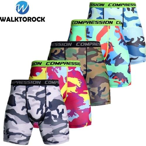 Mens Compression Shorts Men Gym Fitness Shorts Sport Training Quick-Drying Bottoms Camouflage Running Shorts Underwear