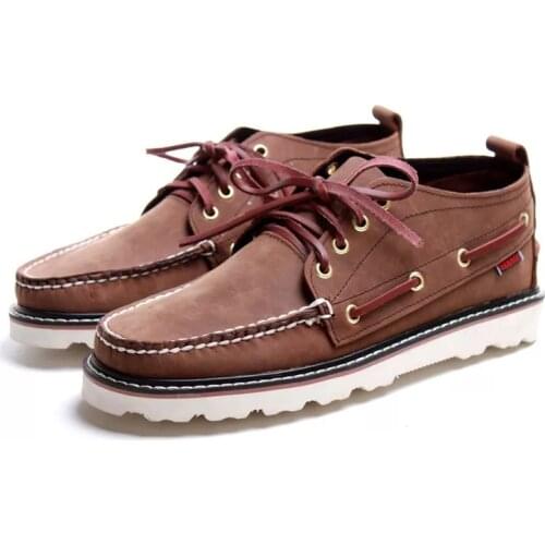 Men Loafers Moccasins Leather Casual Boat Shoes Large Size Cow Genuine Leather Men Boat Shoes Classic Shoes Tooling boots