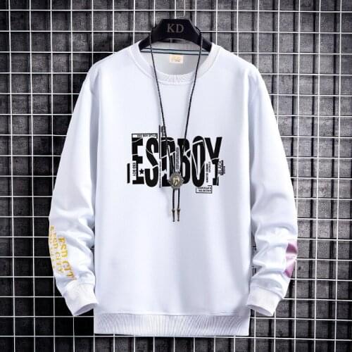 Men round neck casual sweatershirt spring/autumn fashion printing long-sleeved pullover sweatshirt men all-match bottoming shirt