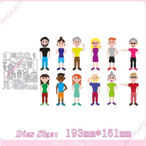 People and Clothing Jigsaw set Metal Cutting Dies for diy Scrapbooking Photo Album Decorative Embossing PaperCard Crafts Die2020