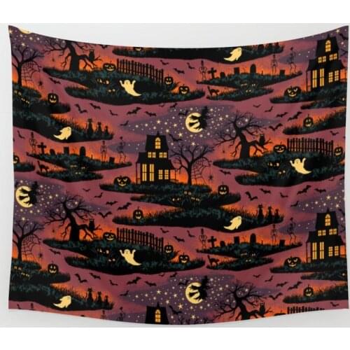 Halloween Night Tapestry Wall Hanging Wall Decor Bedroom Home Decoration Wall Tapestry Yoga Mat