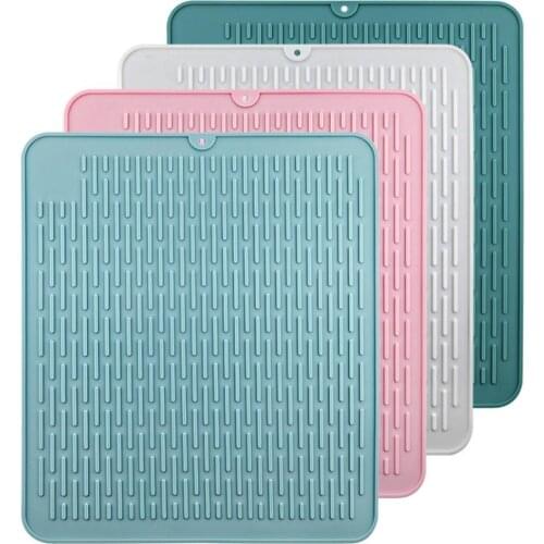 Non-slip Great Silicone Dish Drying Mat Stable Table Placemat Heat Insulation for Home