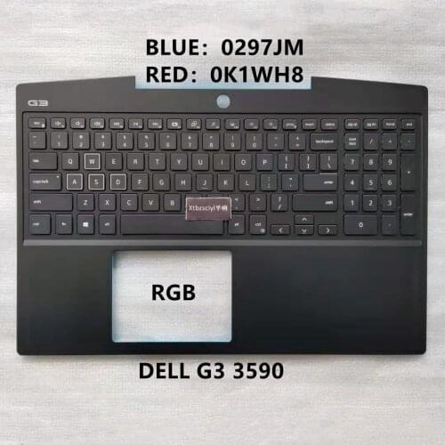 New For DELL 15 G3 3590 Red Blue RGB keyboard Upper Top Cover 0297JM 0K1WH8
