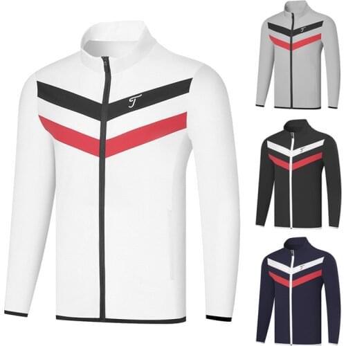 Golf Clothing Summer Thin Mens Windbreaker Jacket Sun Protection Clothing Outdoor Breathable Quick-Drying Zipper Jacket