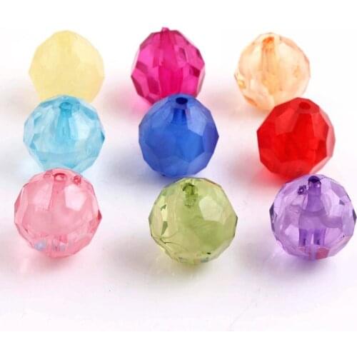 OYKZA 2017 New 20mm Fashion Jewelry Acrylic Double Blending Color Faceted Beads for Chunky Necklace Jewelry