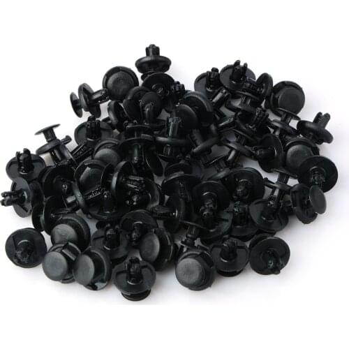 100Pcs Car 7mm Hole Plastic Rivets Fastener Push Clip Black Auto Vehicle Door Trim Panel Retainer Fastener Clips For Suzuki Alto