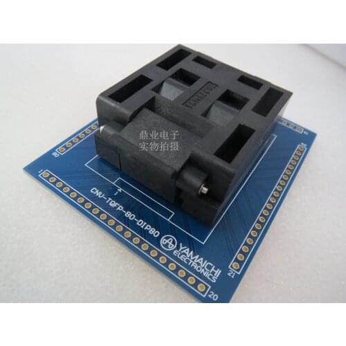 Clamshell QFP80/DIP IC51-0804-711 YAMAICHI spacing 0.65mm IC Burning seat Adapter testing seat Test Socket test bench in stock