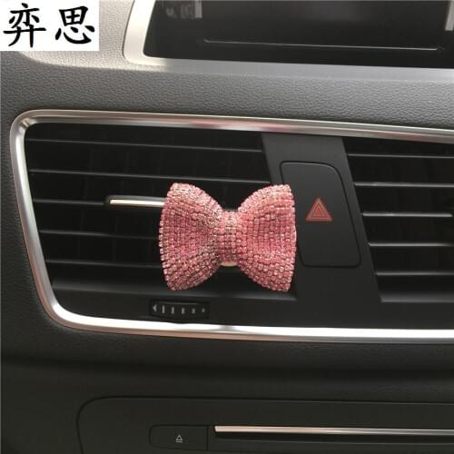 Colorful bow tie Ladies car perfume clip Ornaments Exquisite car styling Air conditioner perfume Bow shaped car air freshener