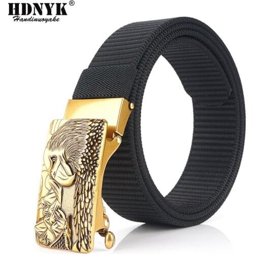 New Designer Nylon Mens Metal Automatic Buckle Multi-function Belt Women Military High Quality Brand Designer Retro Male Belts