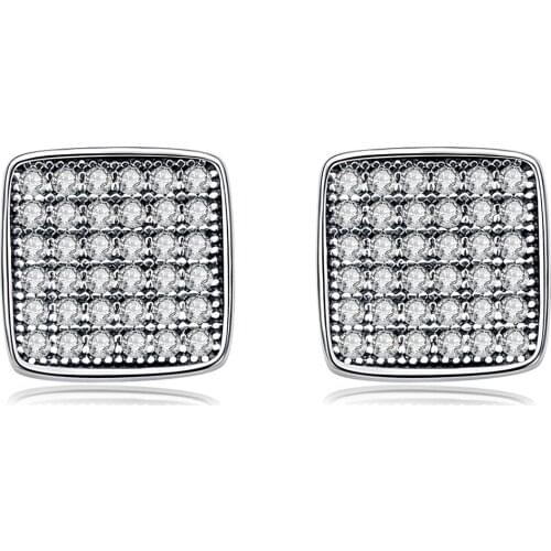 SFE1 Personality Star Moon Geometric Earrings Set Silver Color Cubic Zircon Jewelry For Women 6-piece Set