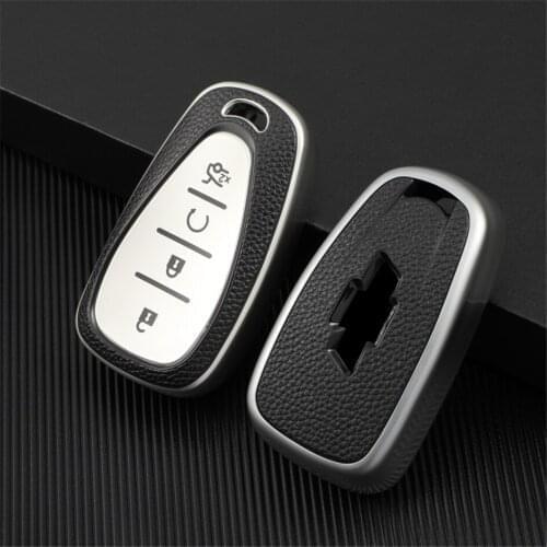 TPU Leather Car Key Case Remote Smart Protector Cover For Chevrolet Cruze Spark Sonic Camaro Volt Bolt Malibu Key Shell Skin
