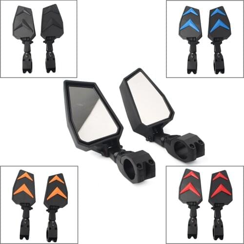 Universal Motorcycle Rear View Mirrors UTV Rearview Side Mirror 1.75" Clamp Bar For Polaris RZR Ranger Yamaha Rhinos 1 Set