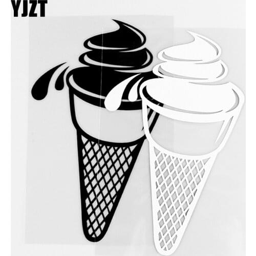 YJZT 9.4×15CM Interesting Vinyl Decals Dessert Ice Cream Personality Car Stickers Black / Silver 10A-0811