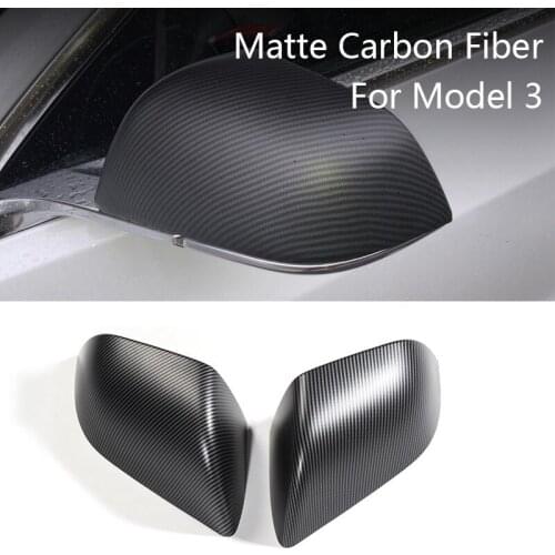 Matte Carbon Fiber Rearview Mirrors Guard Covers Caps Side Mirror Protector for Tesla Model 3 Exterior Modification