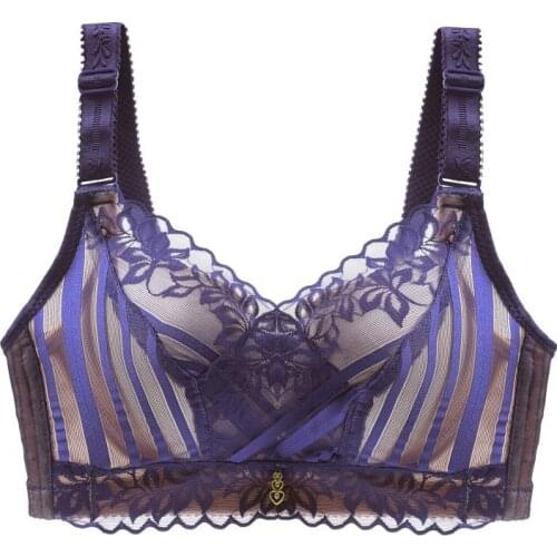 Women Thin Cup Lace Beauty Back Bra No Steel Ring Gather Adjustment Gentle Bra Large Size Womens tube top