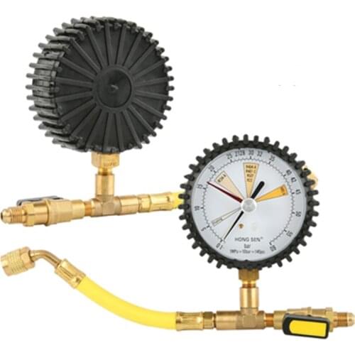 1pcs Car Air Conditioning Refrigeration Test Nitrogen pressure gauge Simple Refrigerant Table for R134A, R22, R410A
