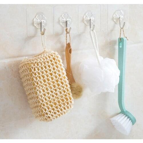10PCS Hanger Hook Suction Cup Adhesive Wall Vacuum Sucker Heavy Bathroom TransparentLoad Rack Stainless Steel Transparent