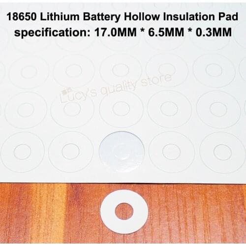 100pcs/lot 18650 Lithium Battery Positive Hollow Tip Insulation Pad Indigo Paper Fast Insulation Pad Meson Battery Accessories