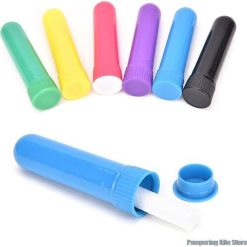 12pcs essential oil blank nasal inhaler tubes muti color blank nasal containers