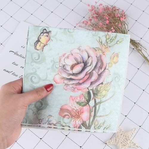 20Pcs/Pack New Printed Paper Towels Wedding Decoupage Paper Napkins For Baby Shower Birthday Decoration Kids Party Supplies