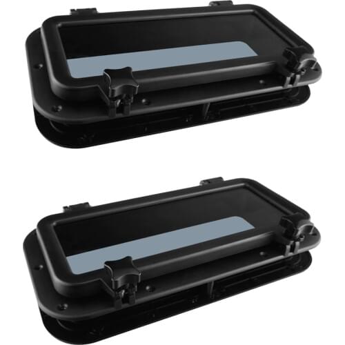 2x Rectangular Window Porthole With Opening Window For Boat Yacht Marine Caravan, Black