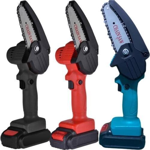 4in Mini Chainsaw Cordless One-handed Electric Saw With LED Lighting Protective Bezel With Protective Cover For Wood Cutting