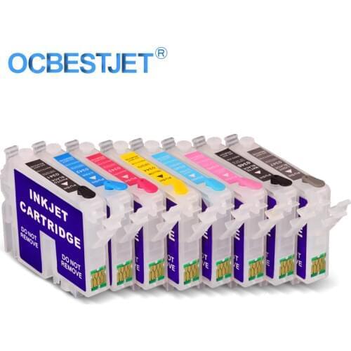 8Colors/Set T0341-T0348 Refillable Ink Cartridge With ARC Chip For Epson Stylus Photo 2100 2200 Printer (PBK C M Y LC LM LK MBK)