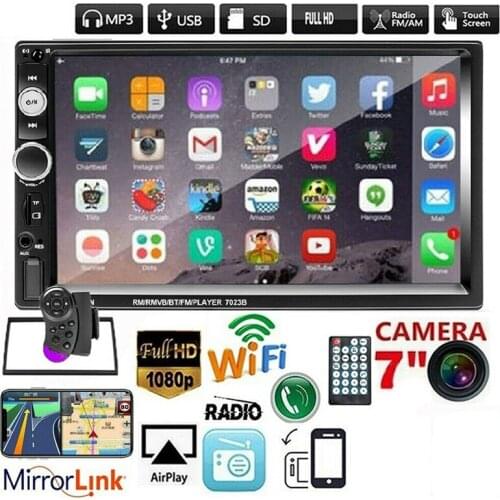 Mayitr 1pc 7 Inch HD Touch Screen Car MP5 Player Portable bluetooth Handsfree Multimedia Video Players With Remote Control